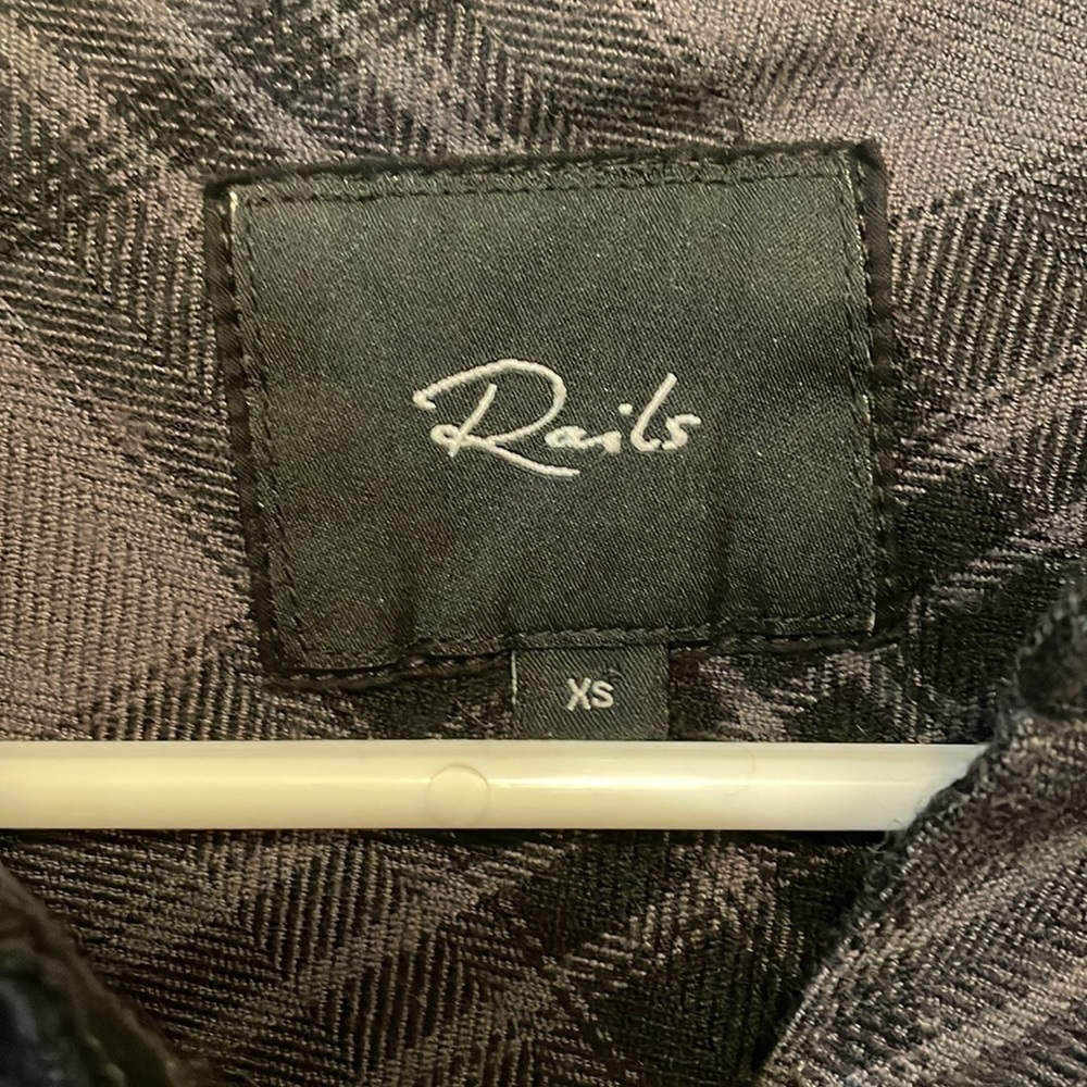 Rails Hunter Charcoal Jet Dip Dye Long Sleeve Pla… - image 3